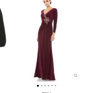 Mac Duggal Pink Sequin Ruched Gown